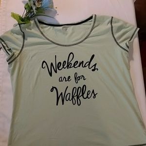 Womans pajama shirt Sleep Chic Weekends for Waffle